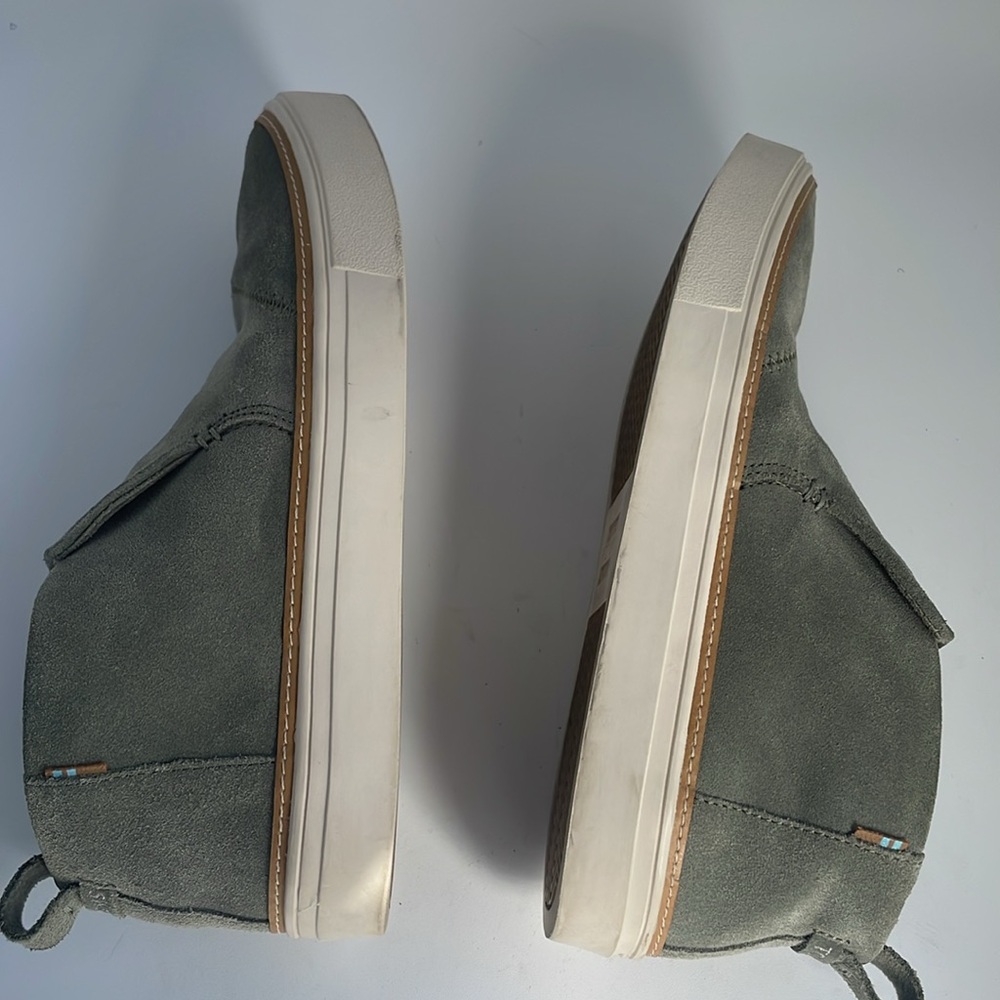 Toms Paxton Women’s Suede Slip-On Sneakers Green Gray Ankle Booties Size 8 M - Picture 10 of 14